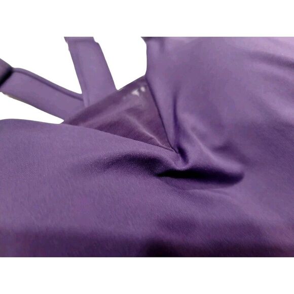 Lands' End Ruched Tummy Flattering UPF 50 Crossback Swimsuit Purple, Size S NWT - Picture 7 of 13